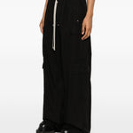 Pantaloni cargo con vita elasticizzata in nero Rick owens drkshdw - uomo 