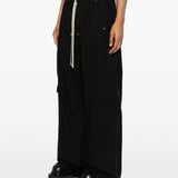 Pantaloni cargo con vita elasticizzata in nero Rick owens drkshdw - uomo 
