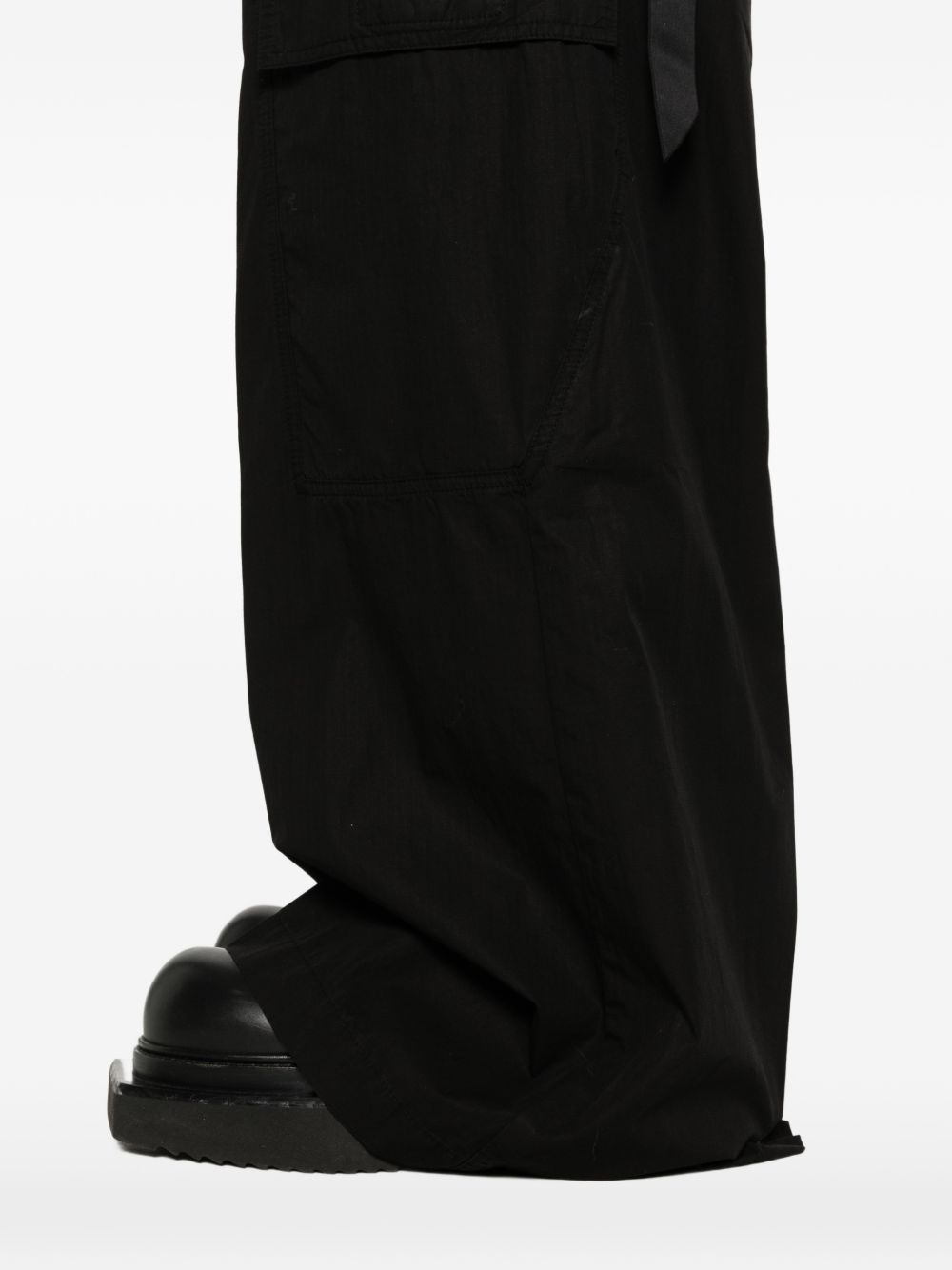 Pantaloni cargo con vita elasticizzata in nero Rick owens drkshdw - uomo 