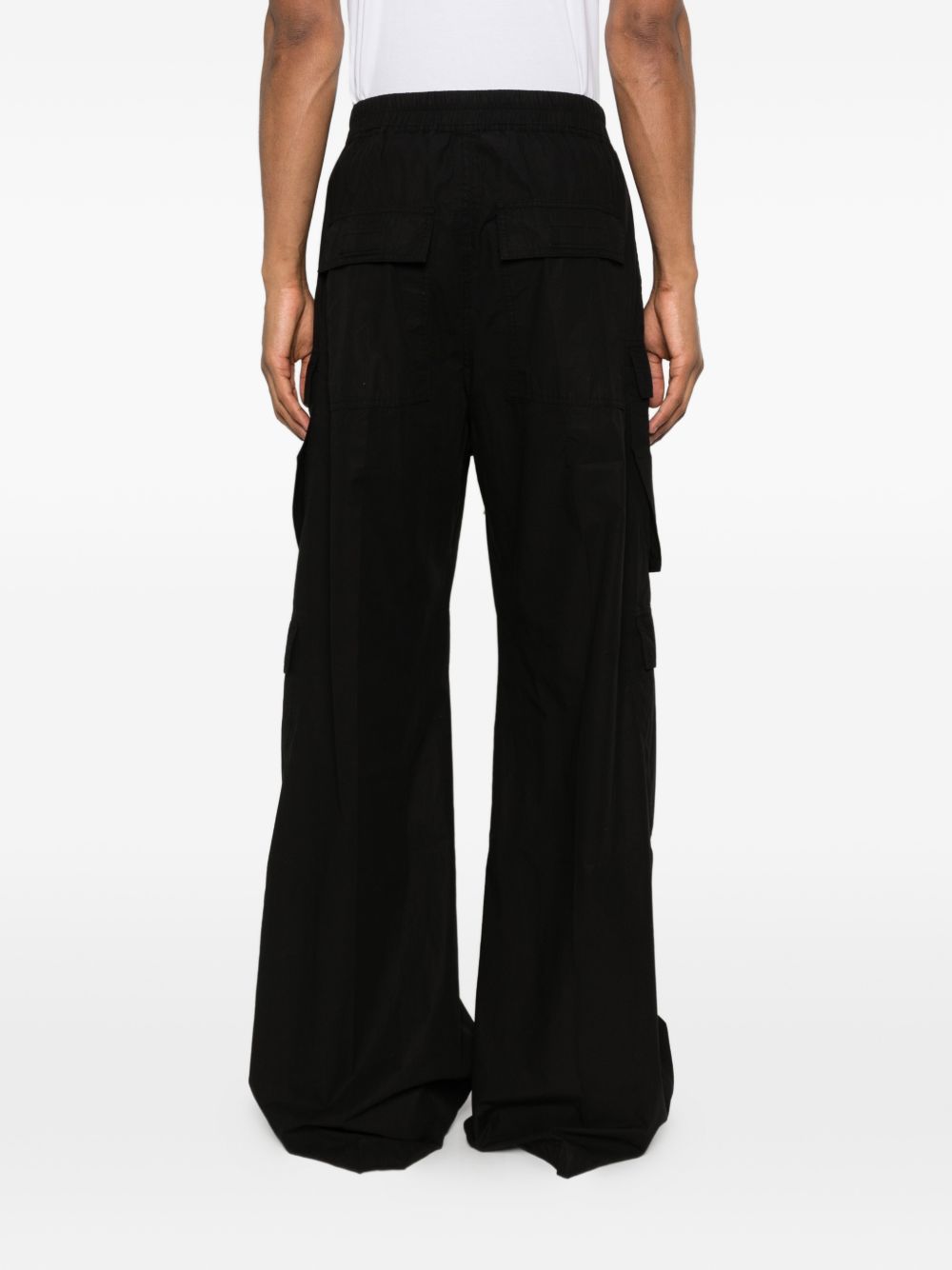 Pantaloni cargo con vita elasticizzata in nero Rick owens drkshdw - uomo 