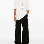 Pantaloni cargo con vita elasticizzata in nero Rick owens drkshdw - uomo 