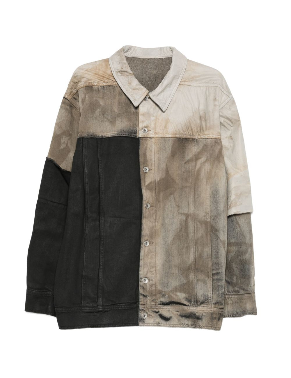 Giacca denim con design color-block jumbo worker multicolore Rick owens drkshdw - uomo 