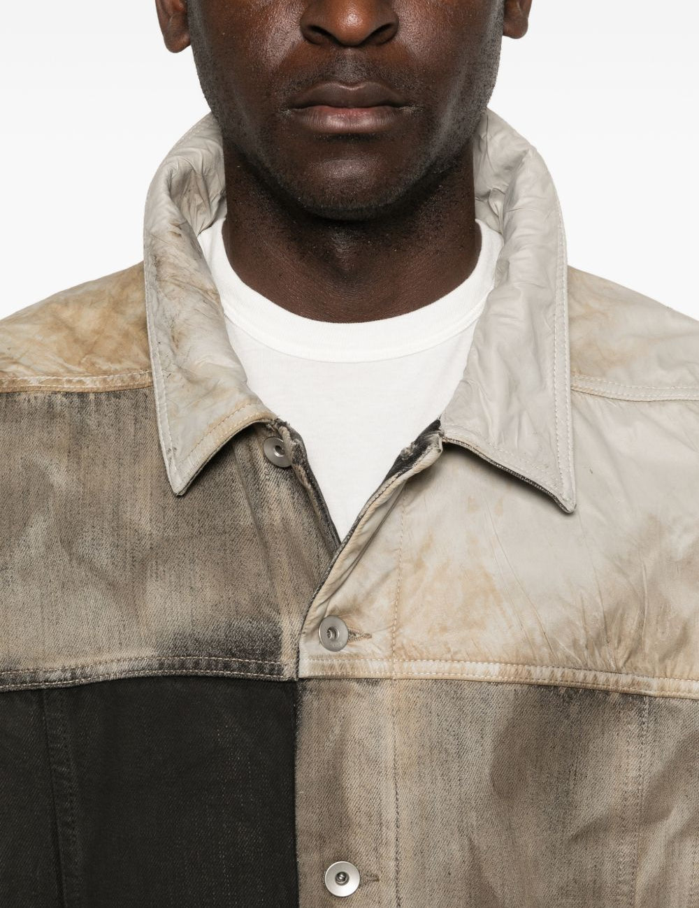 Giacca denim con design color-block jumbo worker multicolore Rick owens drkshdw - uomo 