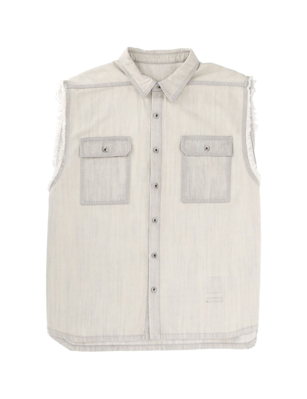Gilet con tasca sfilacciata in grigio Rick owens drkshdw - uomo 
