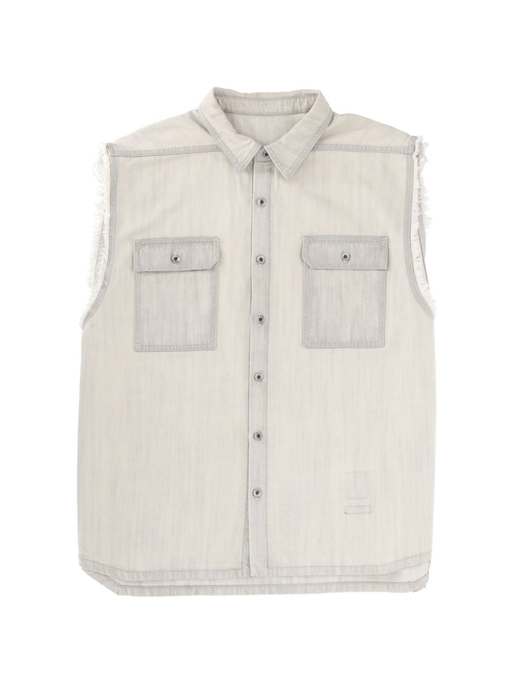 Gilet con tasca sfilacciata in grigio Rick owens drkshdw - uomo 