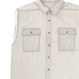 Gilet con tasca sfilacciata in grigio Rick owens drkshdw - uomo 