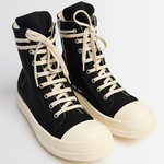 Sneakers alte con ricamo stella in nero Rick Owens Drkshdw - uomo<BR/> 