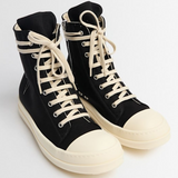 Sneakers alte con ricamo stella in nero Rick Owens Drkshdw - uomo<BR/> 