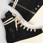 Sneakers alte con ricamo stella in nero Rick Owens Drkshdw - uomo<BR/> 