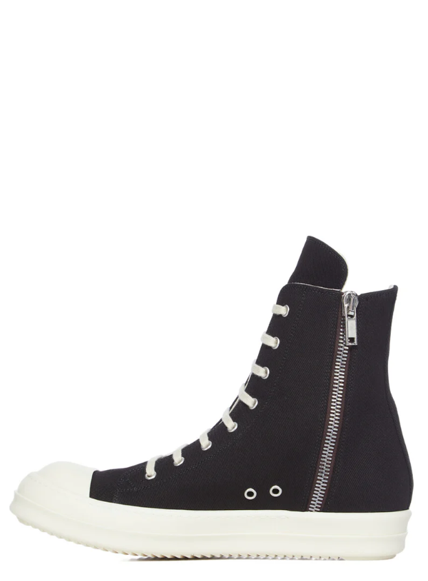 Sneakers alte cargo con taschino in nero Rick Owens Drkshdw - uomo 