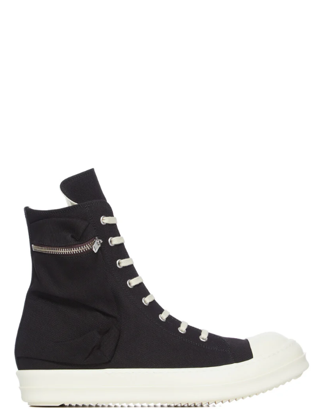 Sneakers alte cargo con taschino in nero Rick Owens Drkshdw - uomo 