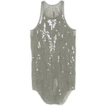 Canotta con paillettes  in grigio Rick owens lilies - donna 