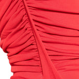 Top con spacco drappeggiato in rosso Rick owens lilies - donna 