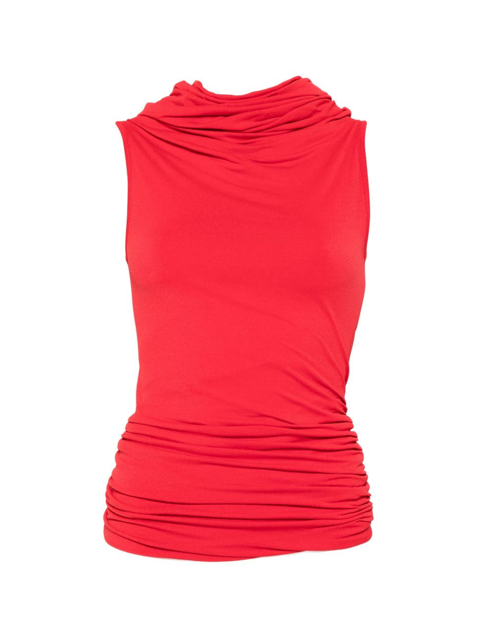 Top con scollo a cappuccio lola in rosso Rick owens lilies - donna 