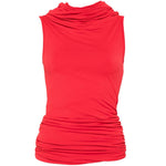 Top con scollo a cappuccio lola in rosso Rick owens lilies - donna 