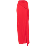 Gonna lunga drappeggiata in rosso Rick Owens Lilies - donna 
