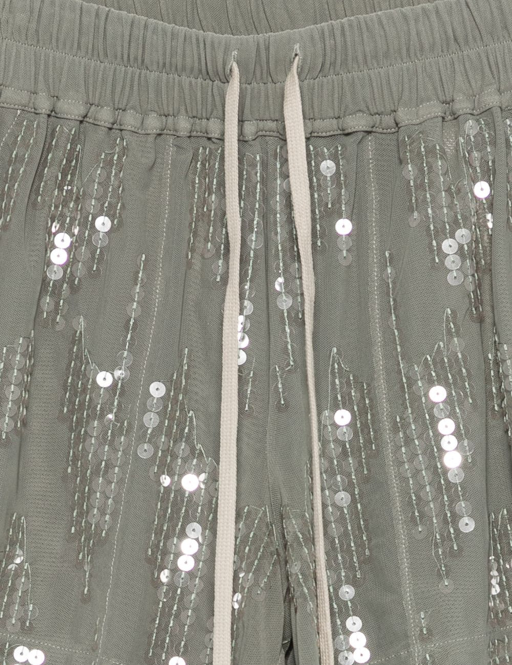 Pantaloncini con paillettes in verde Rick owens lilies - donna 