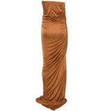 Abito lungo drappeggiato in marrone Rick owens lilies - donna 