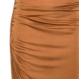 Abito lungo drappeggiato in marrone Rick owens lilies - donna 