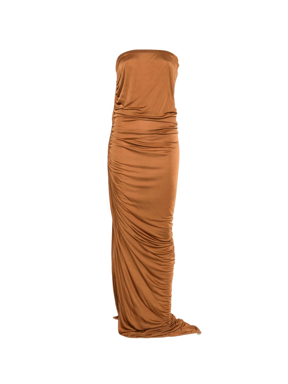Abito lungo drappeggiato in marrone Rick owens lilies - donna 