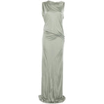 Abito lungo drappeggiato con schiena scoperta in verde Rick owens lilies - donna 