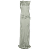 Abito lungo drappeggiato con schiena scoperta in verde Rick owens lilies - donna 