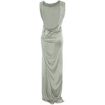 Abito lungo drappeggiato con schiena scoperta in verde Rick owens lilies - donna 