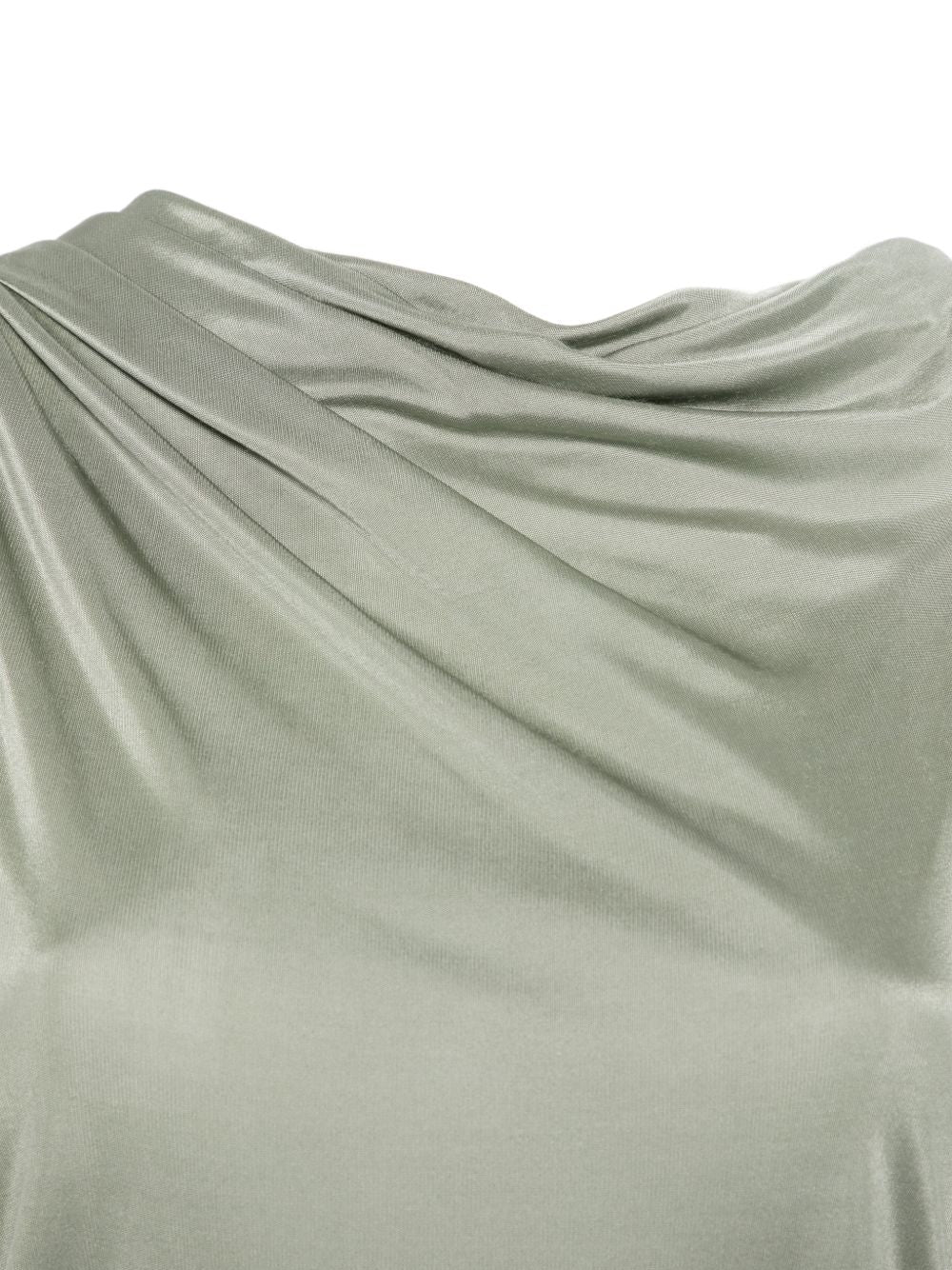 Abito lungo drappeggiato con schiena scoperta in verde Rick owens lilies - donna 