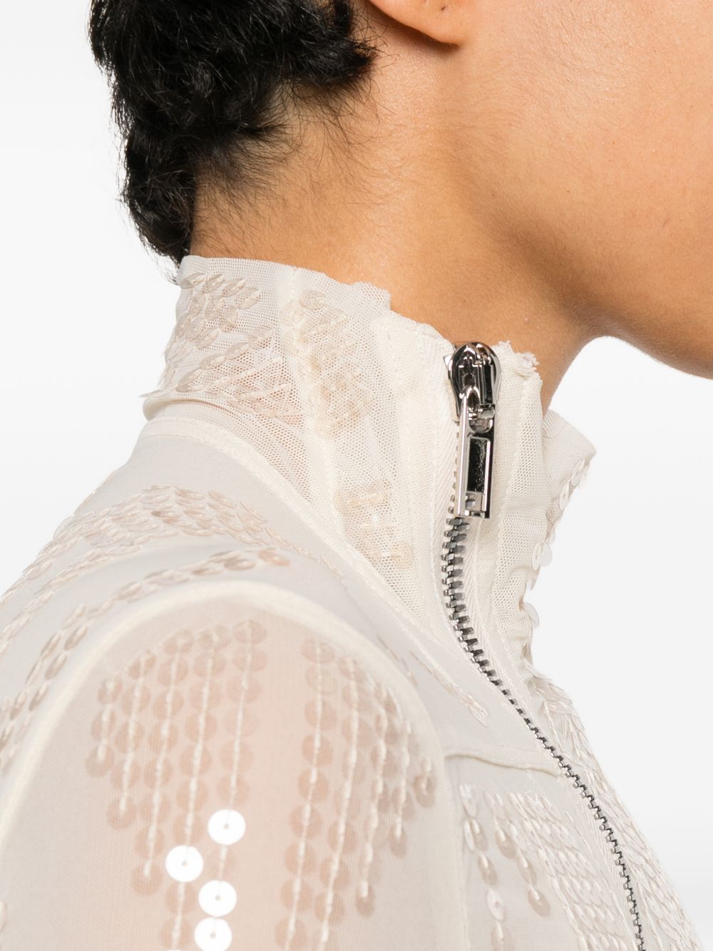 Giacca Naska Gary con paillettes in avorio Rick Owens Lilies - donna 