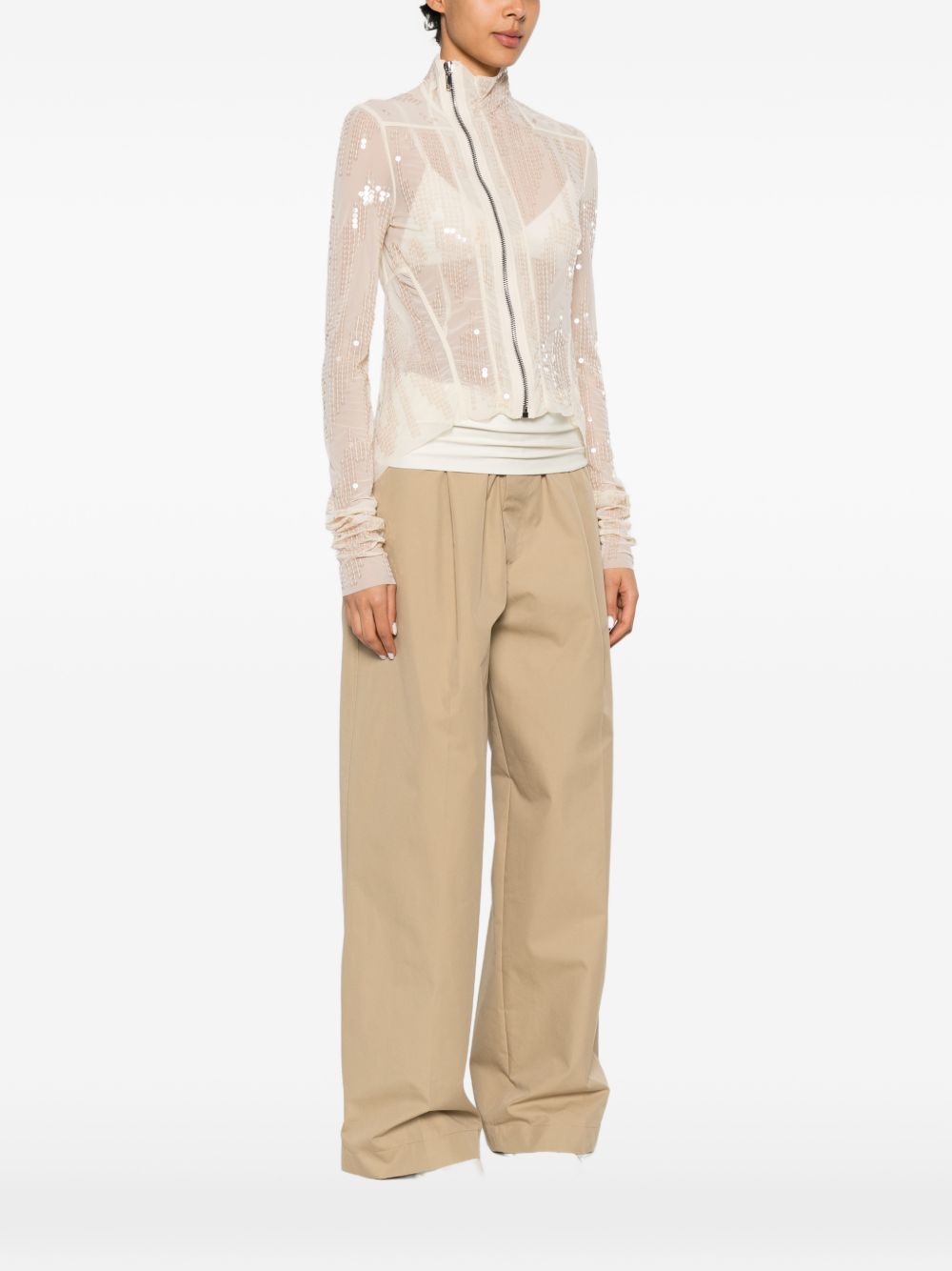 Giacca Naska Gary con paillettes in avorio Rick Owens Lilies - donna 