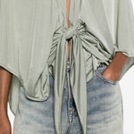 Blusa con nodo in argento Rick Owens Lilies - donna 