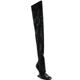 Stivali con paillettes in nero Rick owens lilies - donna 