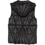 Gilet con cappuccio e design trapuntato geocamo in nero Rick Owens x Moncler - unisex<BR/> 