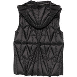 Gilet con cappuccio e design trapuntato geocamo in nero Rick Owens x Moncler - unisex<BR/> 