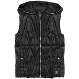 Gilet con cappuccio e design trapuntato geocamo in nero Rick Owens x Moncler - unisex<BR/> 