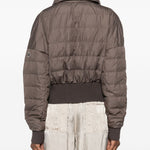 Giacca crop trapuntata in marrone Rick Owens x Moncler - unisex<BR/> 