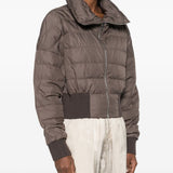 Giacca crop trapuntata in marrone Rick Owens x Moncler - unisex<BR/> 