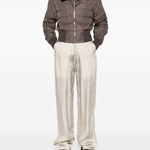 Giacca crop trapuntata in marrone Rick Owens x Moncler - unisex<BR/> 