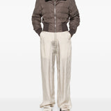 Giacca crop trapuntata in marrone Rick Owens x Moncler - unisex<BR/> 