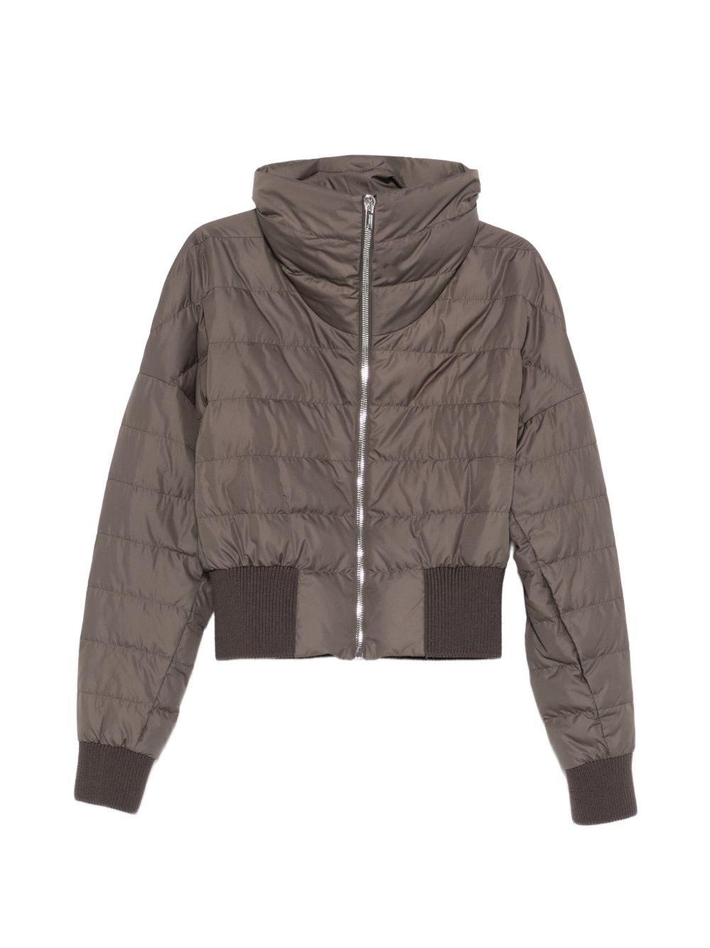 Giacca crop trapuntata in marrone Rick Owens x Moncler - unisex<BR/> 