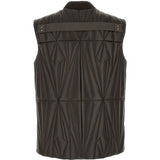 Gilet trapuntato geocamo in marrone Rick Owens x Moncler - unisex<BR/> 