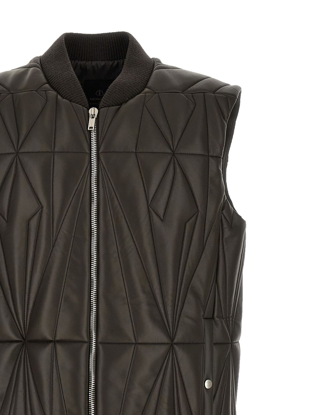 Gilet trapuntato geocamo in marrone Rick Owens x Moncler - unisex<BR/> 