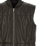Gilet trapuntato geocamo in marrone Rick Owens x Moncler - unisex<BR/> 