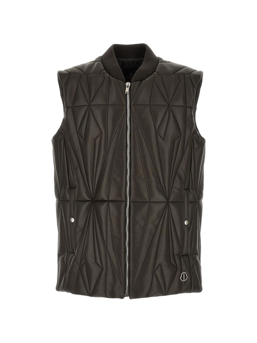 Gilet trapuntato geocamo in marrone Rick Owens x Moncler - unisex<BR/> 
