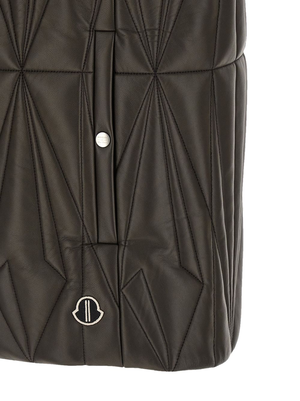 Gilet trapuntato geocamo in marrone Rick Owens x Moncler - unisex<BR/> 