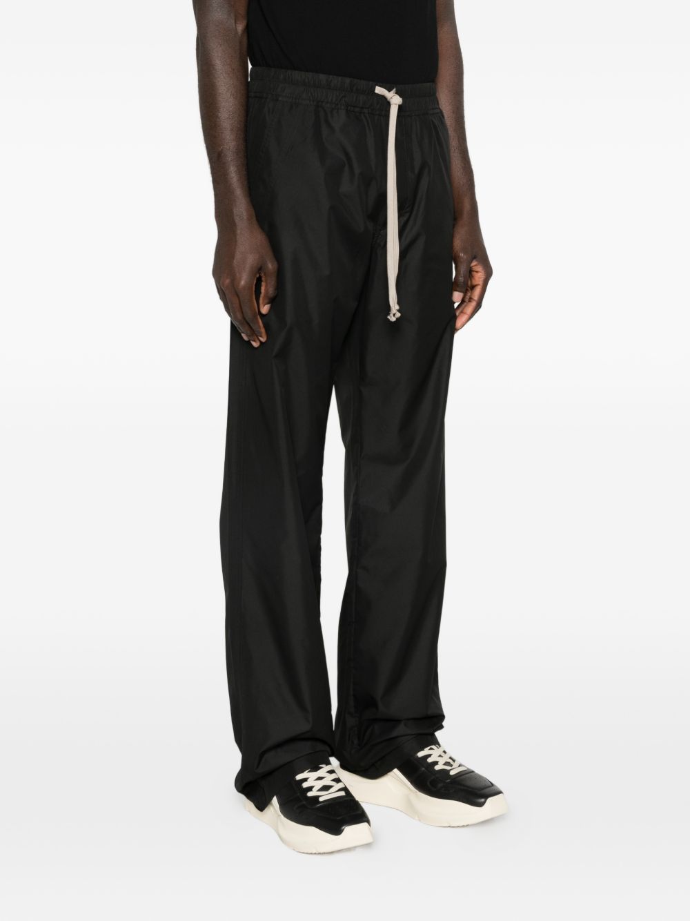 Pantaloni a gamba dritta con coulisse in nero Rick Owens x Moncler - uomo 