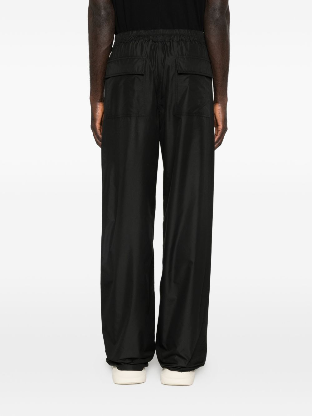 Pantaloni a gamba dritta con coulisse in nero Rick Owens x Moncler - uomo 