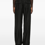 Pantaloni a gamba dritta con coulisse in nero Rick Owens x Moncler - uomo 