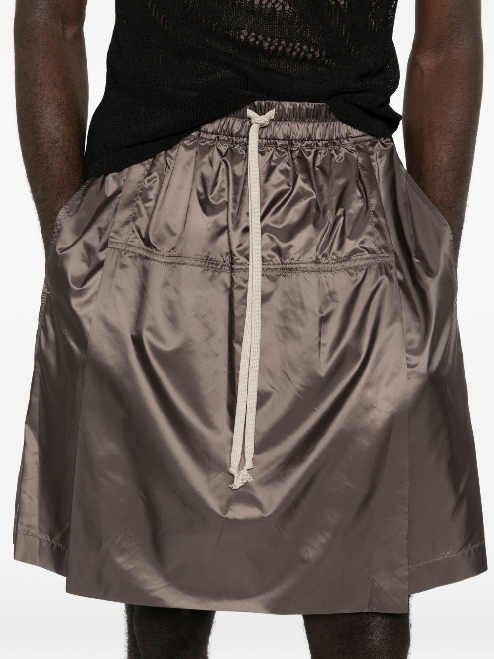 Shorts kilt al ginocchio in marrone Rick Owens x Moncler - unisex<BR/> 