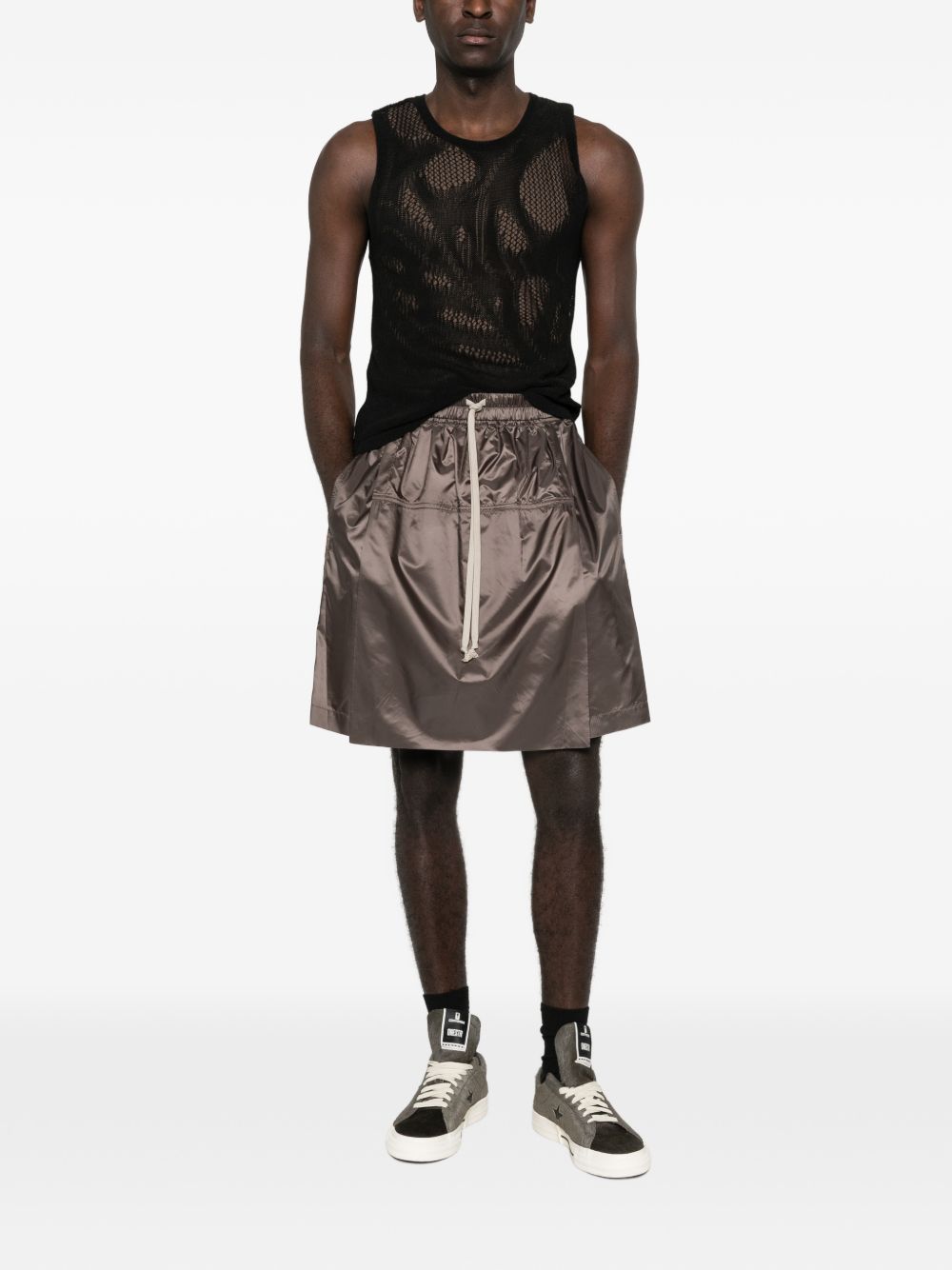 Shorts kilt al ginocchio in marrone Rick Owens x Moncler - unisex<BR/> 
